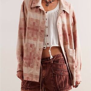 Free People Plaid Shirt Jacket
